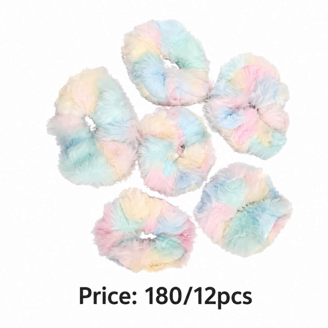 BEAUTYFULL COLOURFULL FURR SCRUNCHIES