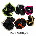 BLACK WITH MULTICOLOUR BOUNDRY SCRUNCHIES