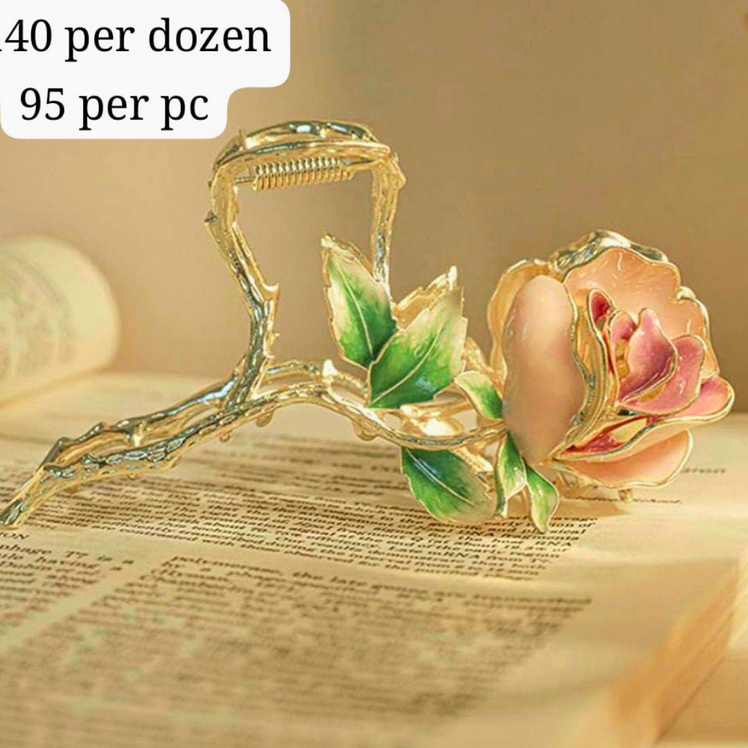 Beautifully crafted Luxury Rose Flower Hair Claw Clip.