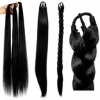 3-in-1 Black Hair Extension Pack of 3 Pcs – Ponytail, Braid & Bun Style | Wholesale Price ₹120er Pack