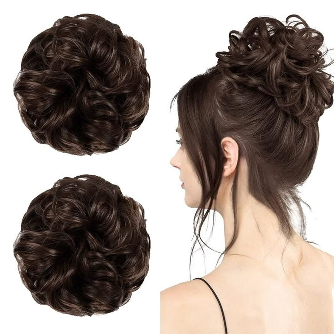 Natural brown Messy Fancy Bun Hair Extension Pack of 12 Pcs – Premium Hair Bun | Wholesale Price ₹600 per Dozen