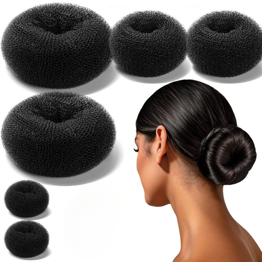 Styling Donut Hair Bun Maker Pack of 12 Pcs – Black | Wholesale Price ₹180 per Dozen