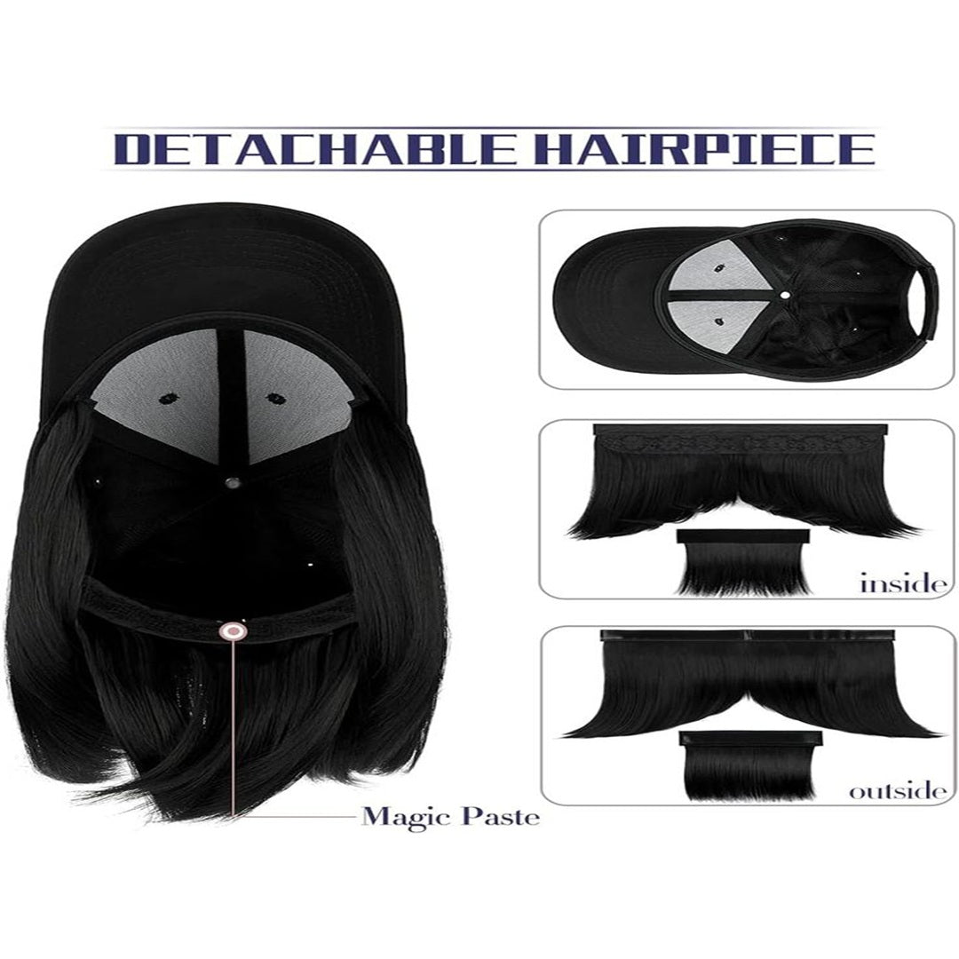Black 360 Bob Hair Attach Cap – Premium Hair Extension Cap | Wholesale Price ₹360 per Piece