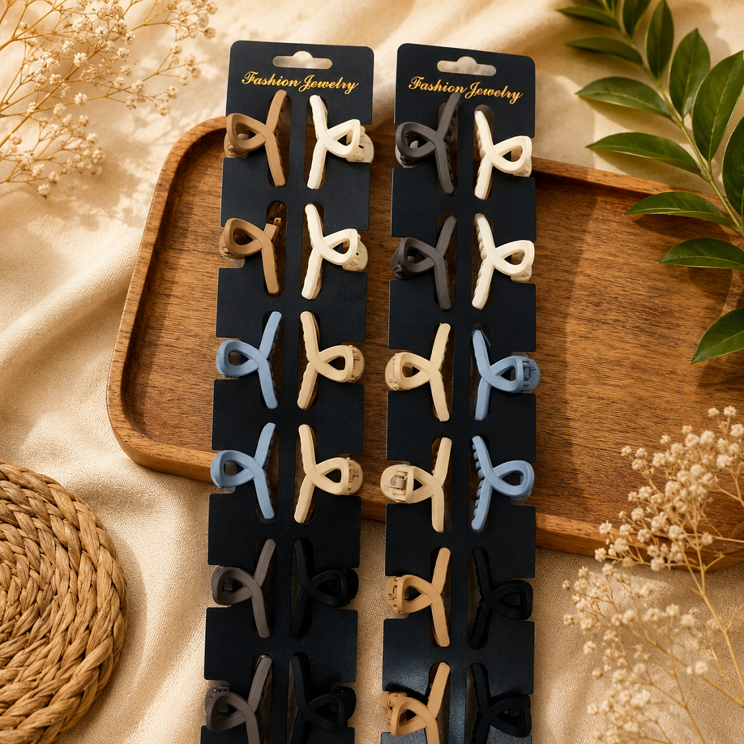 Stylish Loop Design Hair Claw Clips Pack of 24 Pcs – Matte Korean Style Hair Clutcher | Wholesale Price ₹240 per Pack