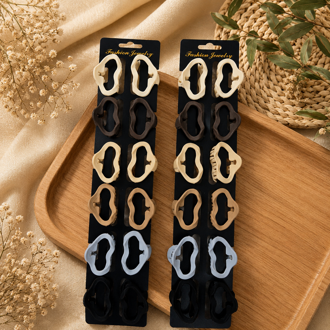 Loop Shape Hair Claw Clips Pack of 24 Pcs – Trendy Hair Clutcher | Wholesale Price ₹240 per Pack