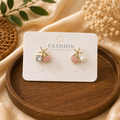 Ocean Starfish & Pink Shell Stud Earrings – Gold Finish | Wholesale Price ₹540 (Pack of 12 Pairs)