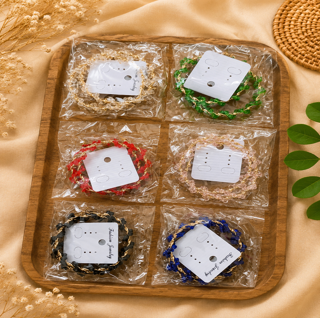 Premium Crystal Hoop Earrings | 12 Pairs Multicolor Collection | Wholesale Price ₹360