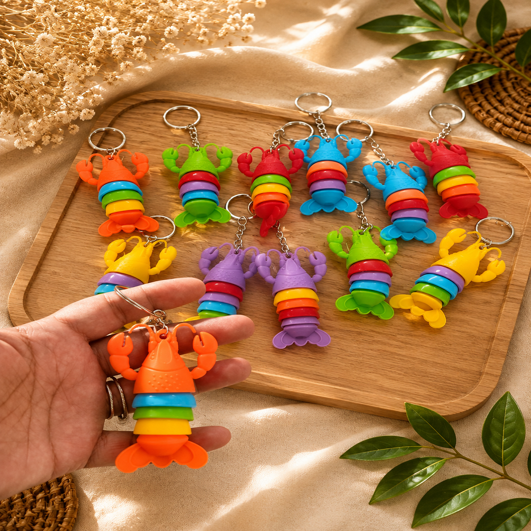 Colorful Lobster Keychain Pack of 12 Pcs – Cute Kids Keychain | Wholesale Price ₹240