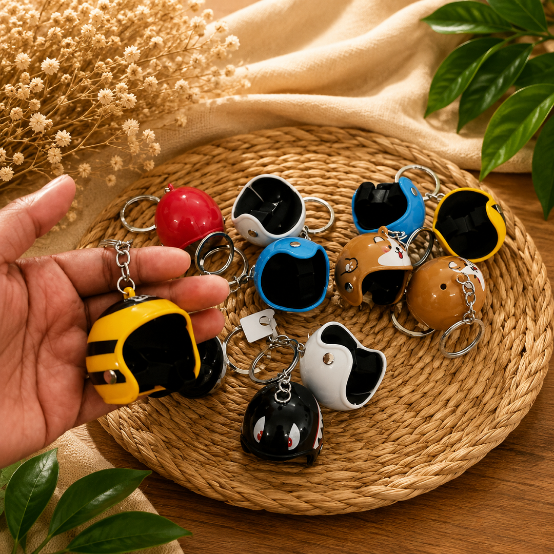 Helmet Keychain Pack of 12 Pcs | Wholesale Price ₹396