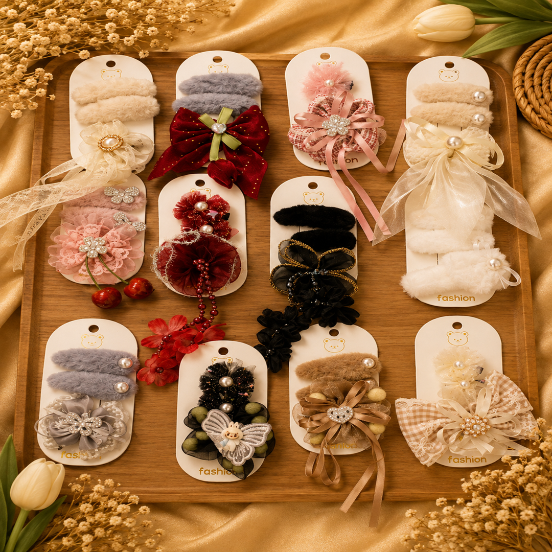 Kids Combo Korean Eleganter Clips – 3 Pc Set