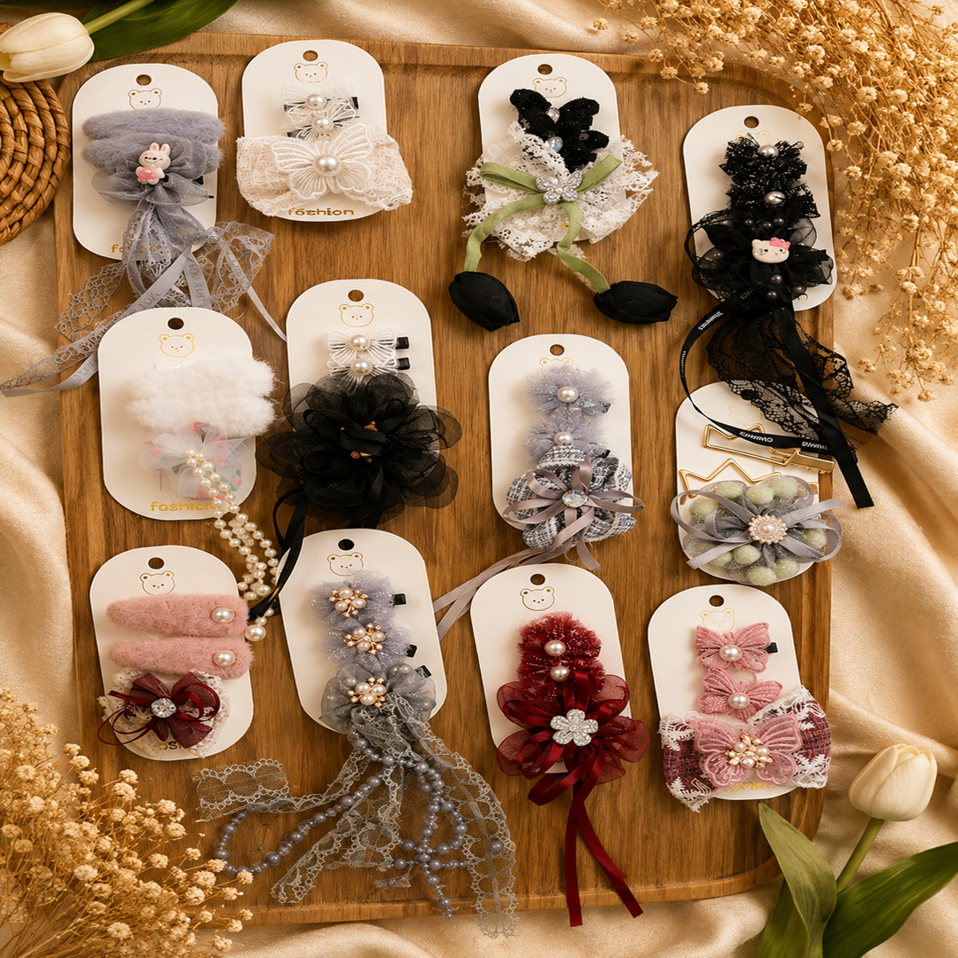 Kids Combo Korean Eleganter Clips – 3 Pc Set