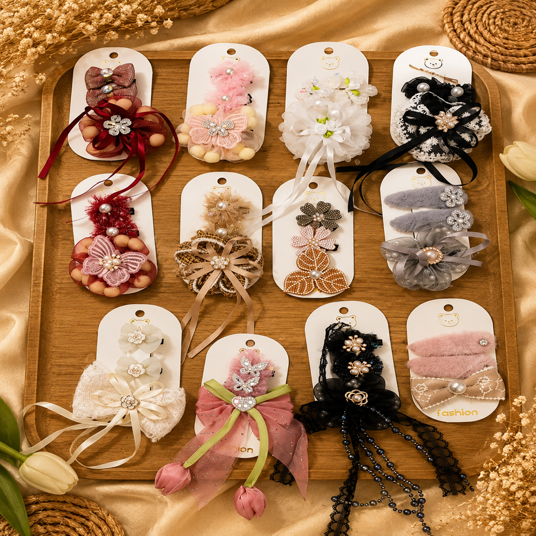 Kids Combo Korean Eleganter Clips – 3 Pc Set