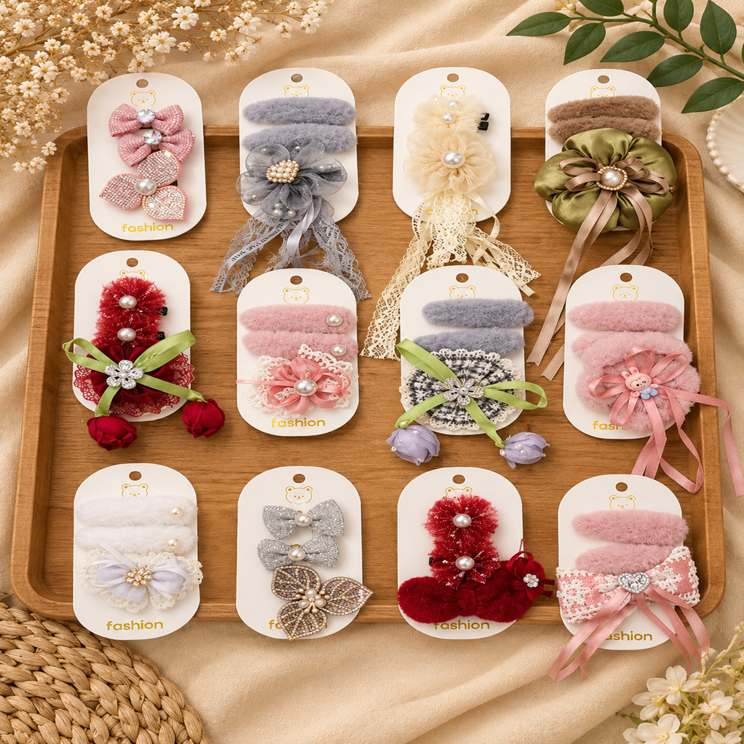 Kids Combo Korean Eleganter Clips – 3 Pc Set