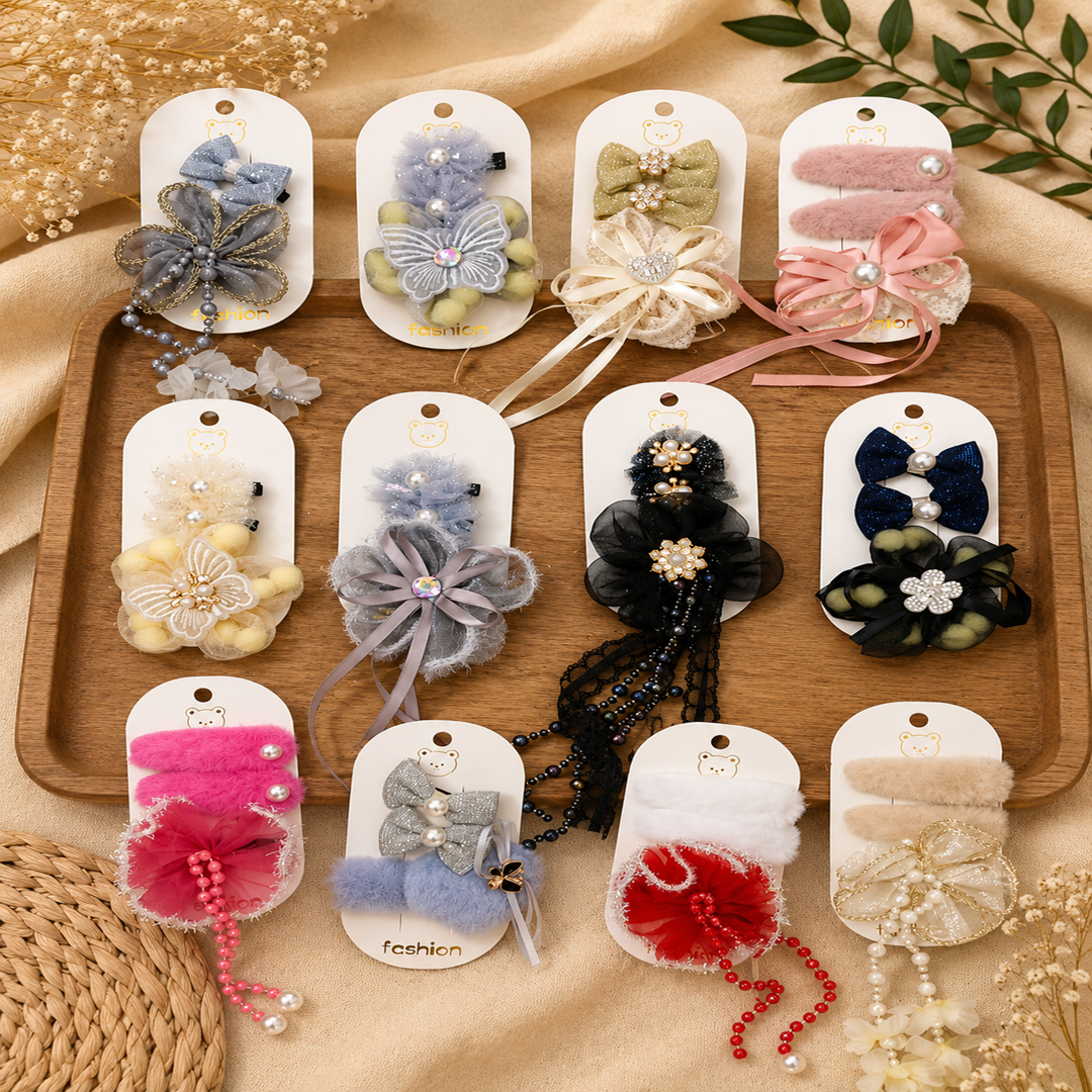 Kids Combo Korean Eleganter Clips – 3 Pc Set