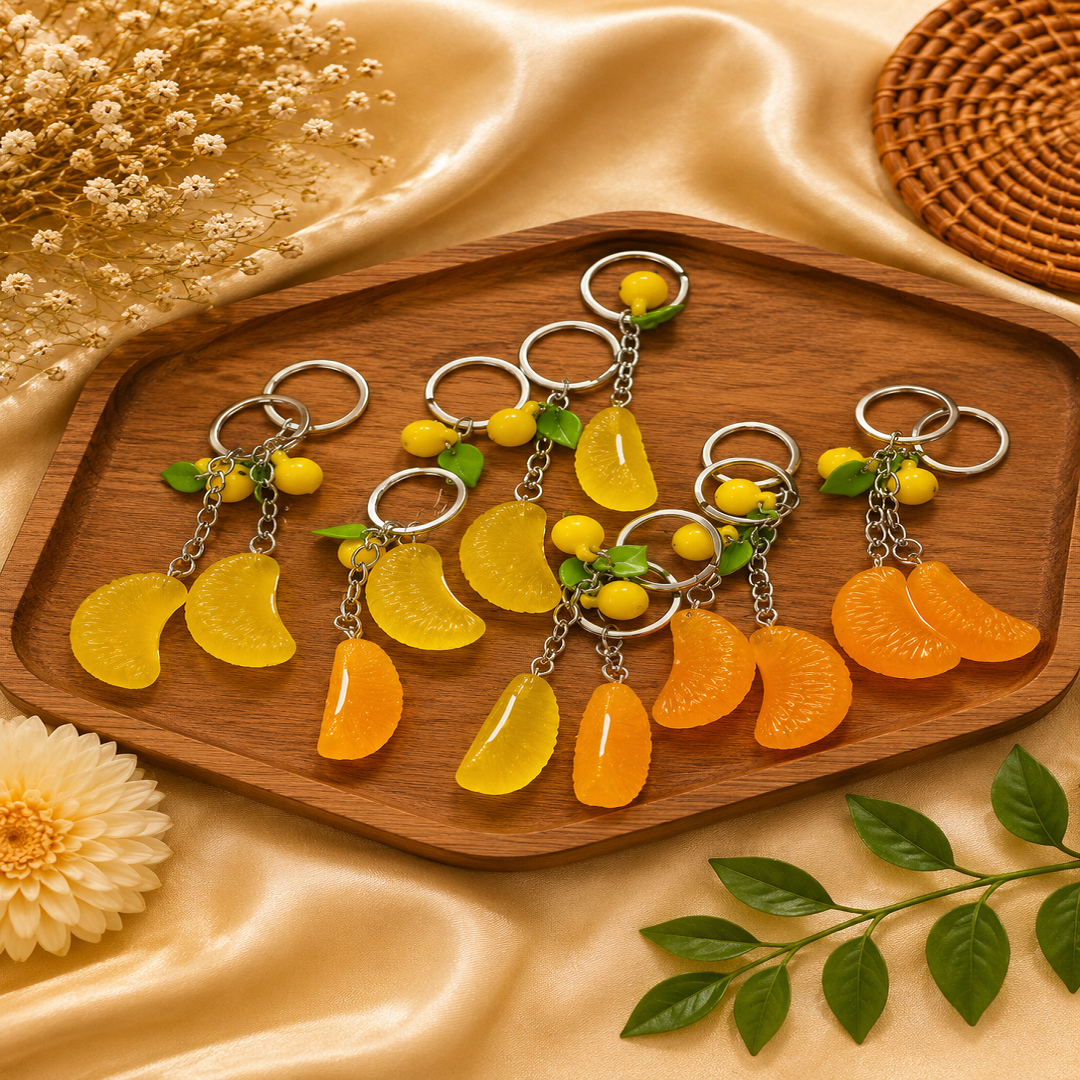 Cute Citrus Fruit Keychain Pack of 12 Pcs | Wholesale Price ₹240