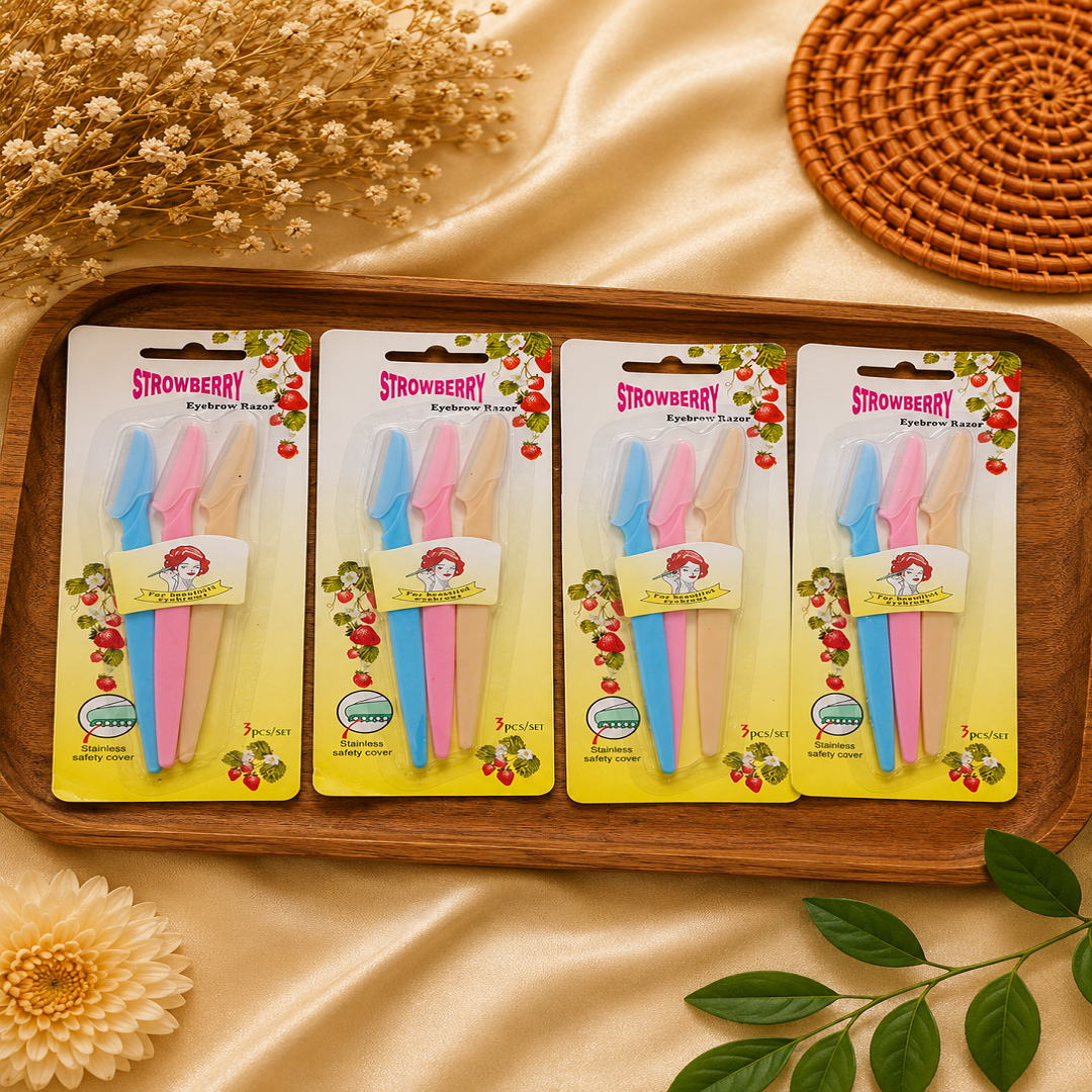 Strawberry Eyebrow Razor Pack of 12 Pcs | Wholesale Price ₹80