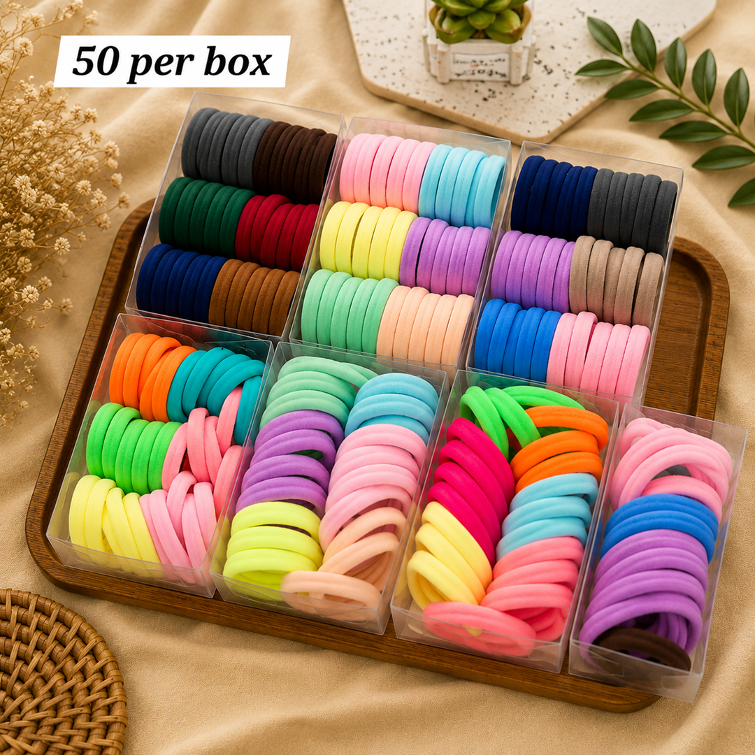 Premium Hair Rubber Bands Box – 30 Pcs | Wholesale Price ₹50 Per Box