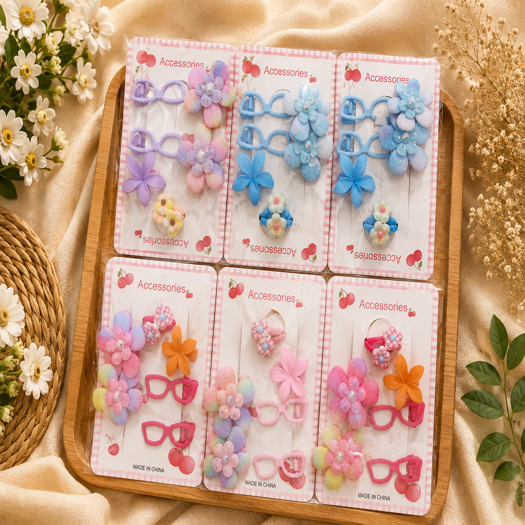 Premium Kids Hair Accessories Gift Set – Pack of 12 Cards | Wholesale Price ₹540