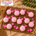 Fur Love Keychain Pack of 12 Pcs – Soft Pom Pom Heart Key Ring | Wholesale Price ₹240 per Dozen