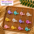 Crystal Fish Keychain Pack of 12 Pcs – Glitter Fish Key Ring | Wholesale Price ₹360 per Dozen