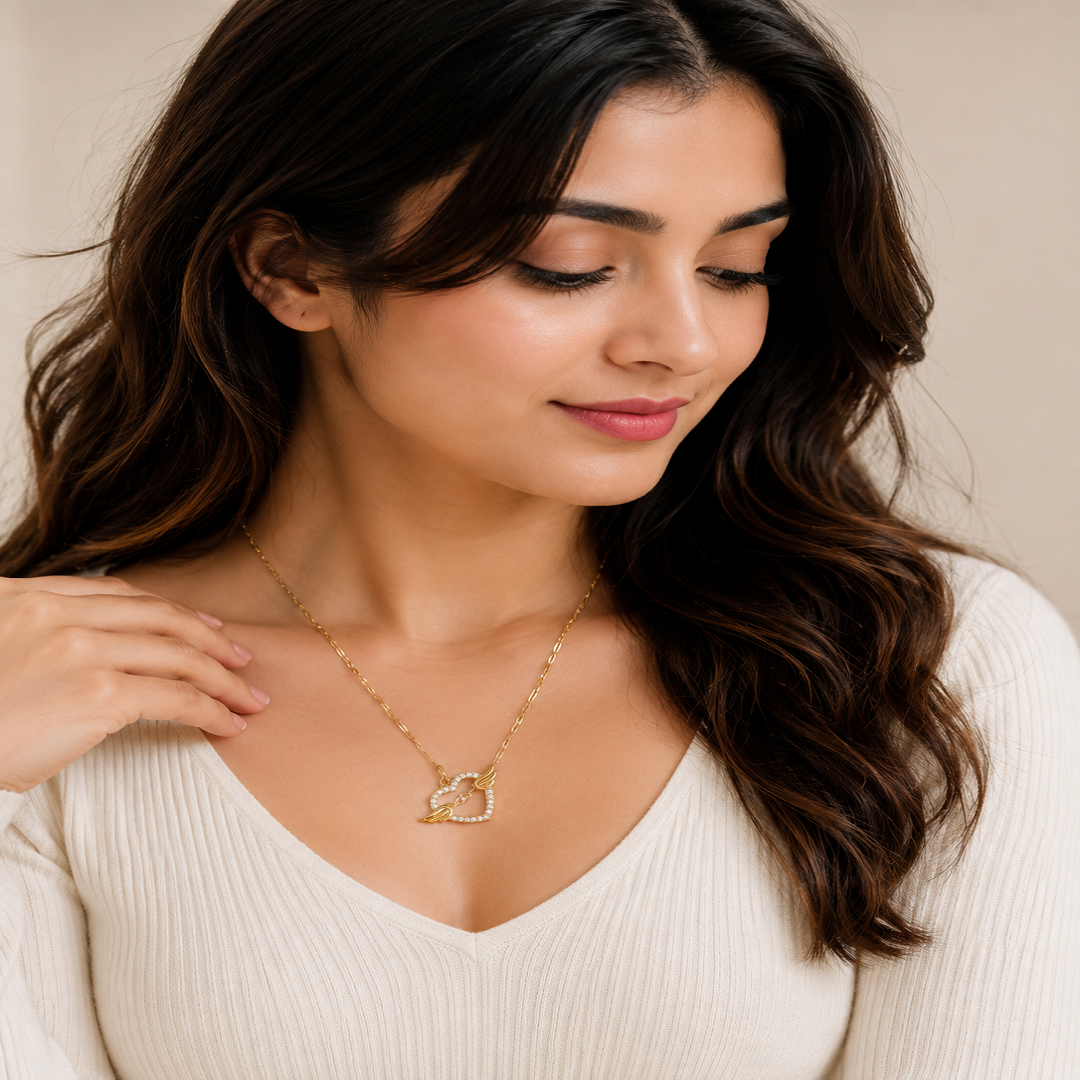 Angel Heart Stainless Steel Necklace Pack of 3 Pcs | ₹360/Pack