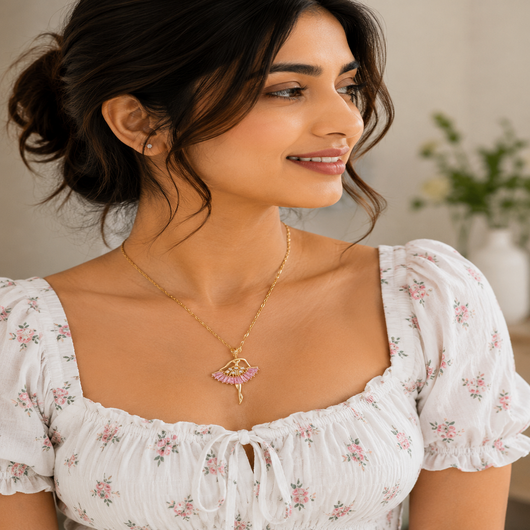 Premium Ballerina Pendant Stainless Steel Necklace Pack of 3 Pcs – Wholesale Price ₹360