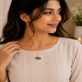 Golden Black Crystal Fairy Pendant Necklace – Pack of 3 Pcs | Wholesale Price ₹300