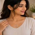 Golden Crystal Heart Pendant Necklace – Pack of 3 Pcs | Wholesale Price ₹300