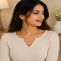 Golden Puffy Heart Pendant Necklace – Pack of 3 Pcs | Wholesale Price ₹270