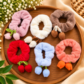 Premium Plush Fur tulip Scrunchies Pack of 12 Pcs – Trendy Hair Scrunchies | Wholesale Price ₹540 per Dozen