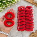 🎀 Premium Soft Rubber Hair Ties Pack of 24 Pcs | Red Color | Wholesale Price ₹80