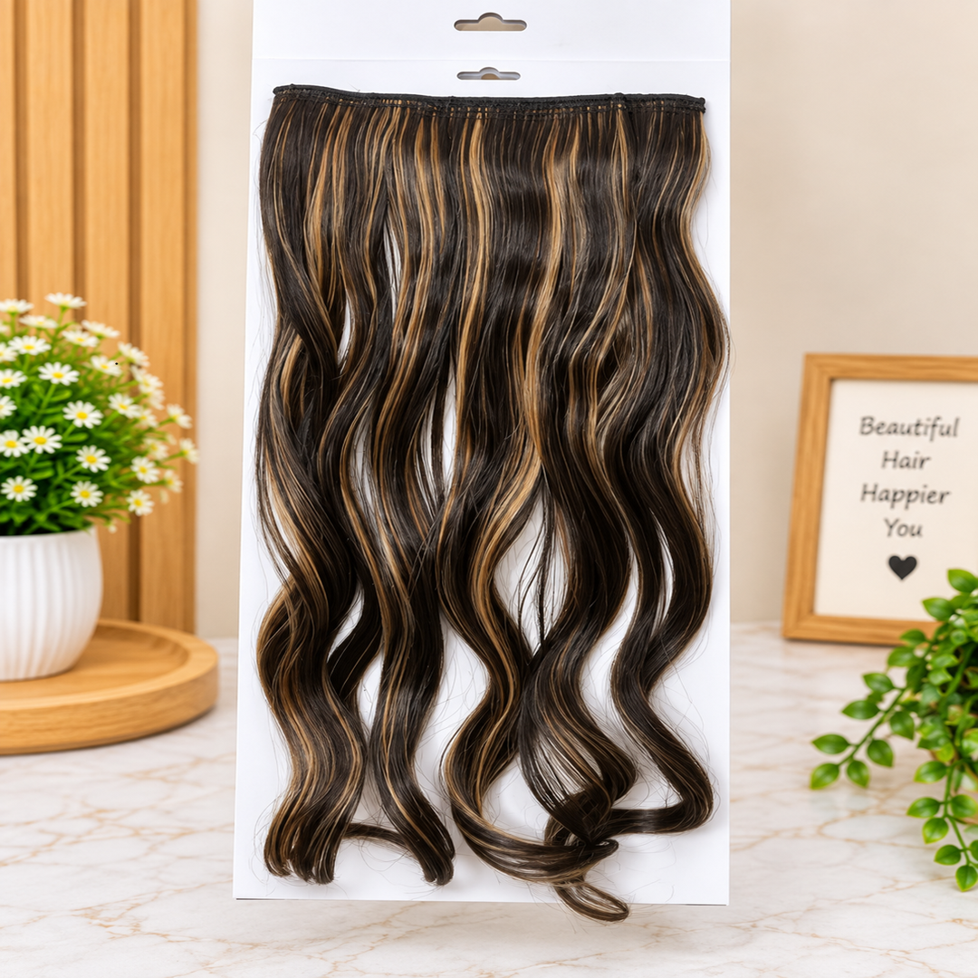 Natural Wave Hair Extension Pack of 1 Pc – 5 Clip Highlight Hair Extension | Wholesale Price ₹200 per Piece