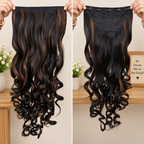 Dark Brown Hair Extension with Hazelnut Highlights – Hand Curly | Heavy Pouch Packing | Wholesale Price ₹380 per Piece