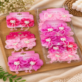 Pink Floral Pearl Hair Clips Pack of 12 Pairs – Cute Cat Design | Wholesale Price ₹480 per 12 Pairs