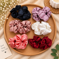 Premium Satin Scrunchies Pack of 12 Pcs – Random Colours | Wholesale Price ₹108