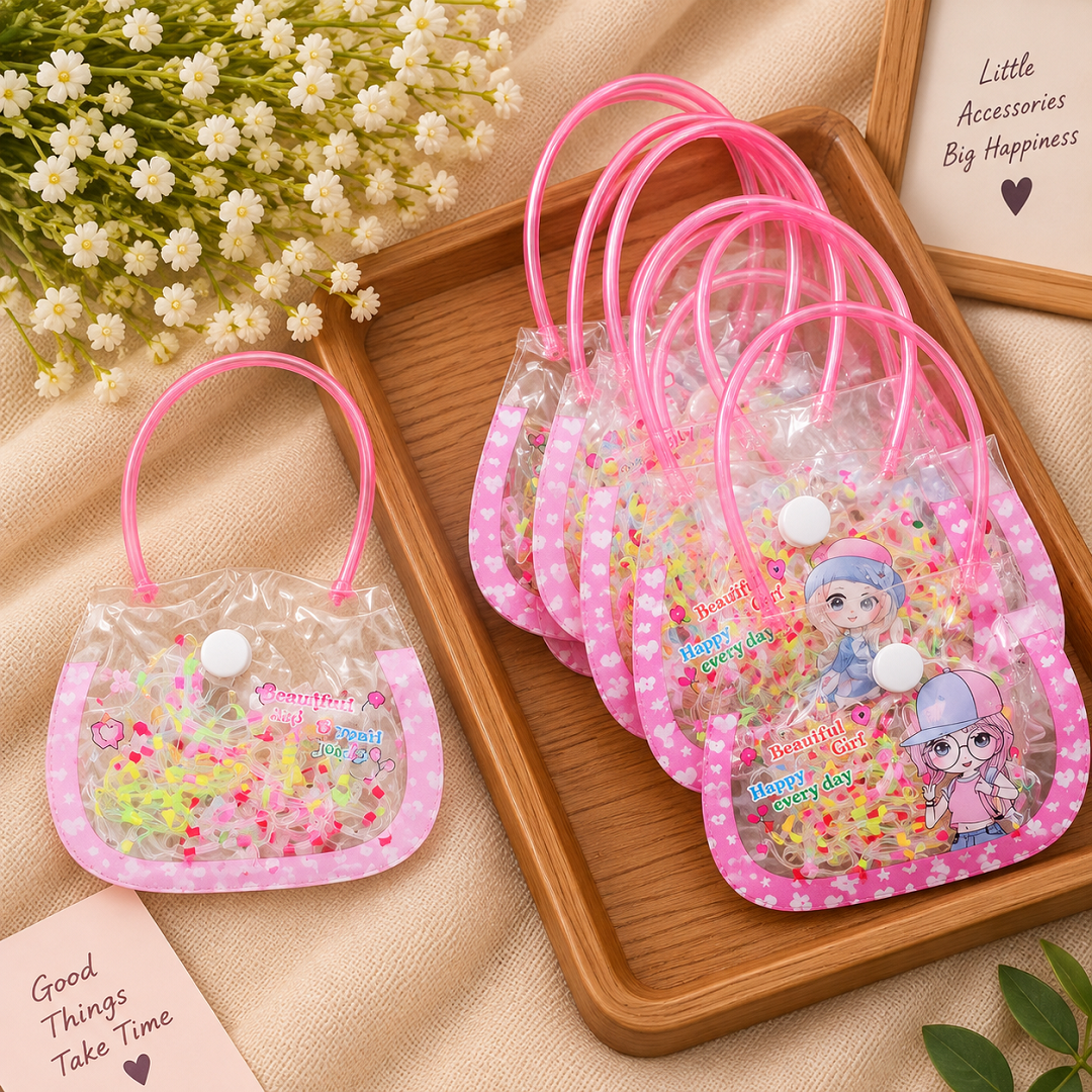 Kids Cute PVC Rubber Bag – Pack of 8 Pcs | Wholesale Price ₹40 per Pack