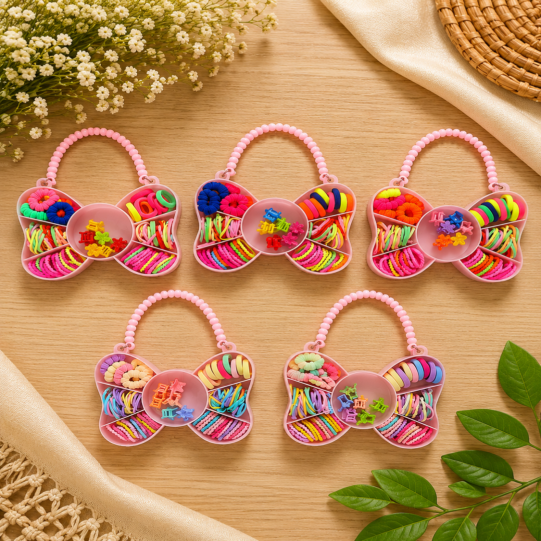 🦋 Butterfly Hair Accessories Bag – Pack of 5 | Wholesale Price ₹450