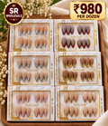 Premium Korean Press On Nails Pack of 12 Pcs – Trendy Nail Set | Wholesale Price ₹980 per Dozen