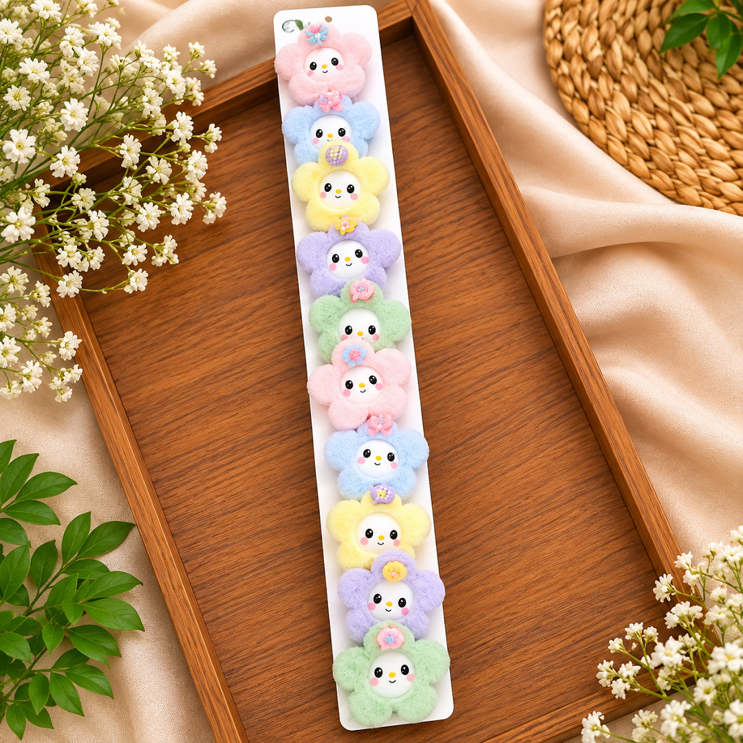 Cute Kawaii Flower Hair Clips Pack of 10 Pcs | Wholesale Price ₹360
