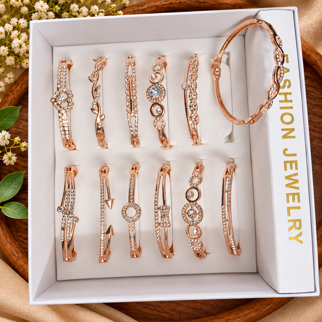 Premium Rose Gold Designer Kada – Pack of 12 Pcs | Wholesale Price ₹1800 per Dozen