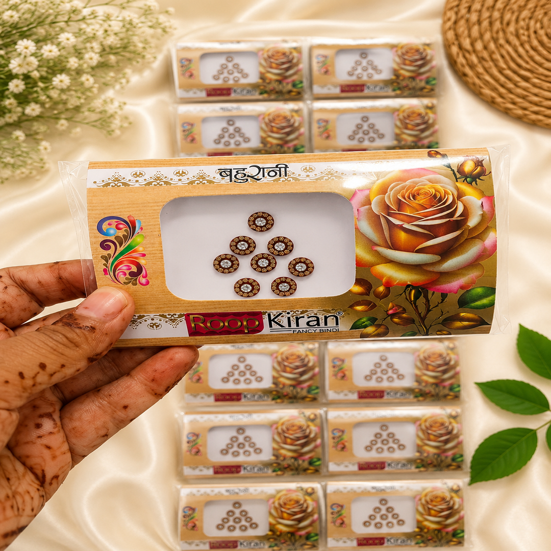 💎 Designer Stone Fancy Bindi Pack of 24 Cards | Wholesale Price ₹240
