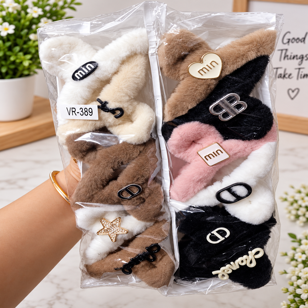 Fancy Fur Clutcher Hair Clips – 540 Per Dozen | 12 Pieces Pack