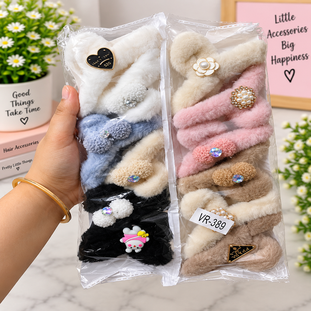 Fancy Fur Clutcher Hair Clips – 540 Per Dozen | 12 Pieces Pack