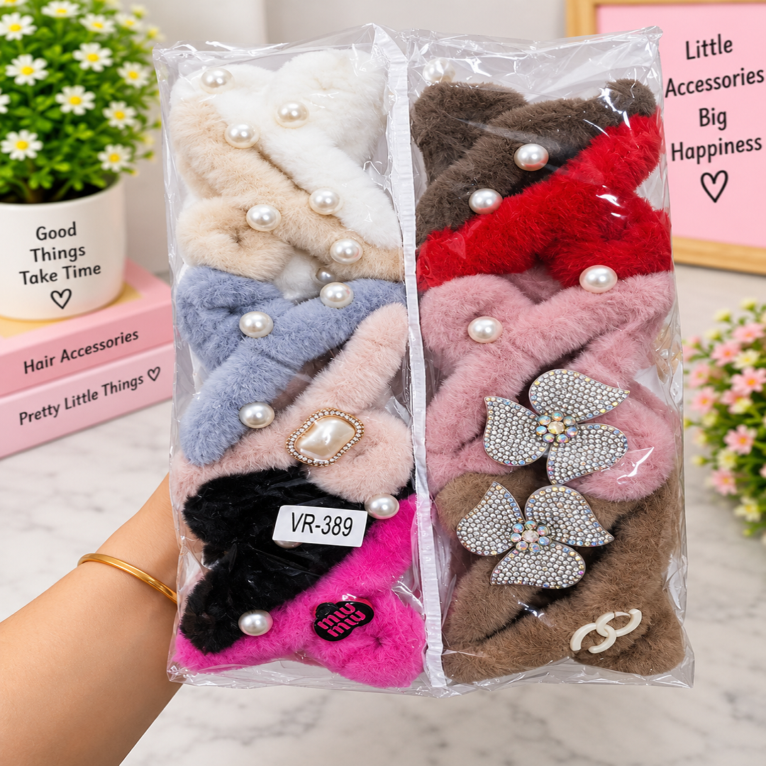 Fancy Fur Clutcher Hair Clips – 540 Per Dozen | 12 Pieces Pack
