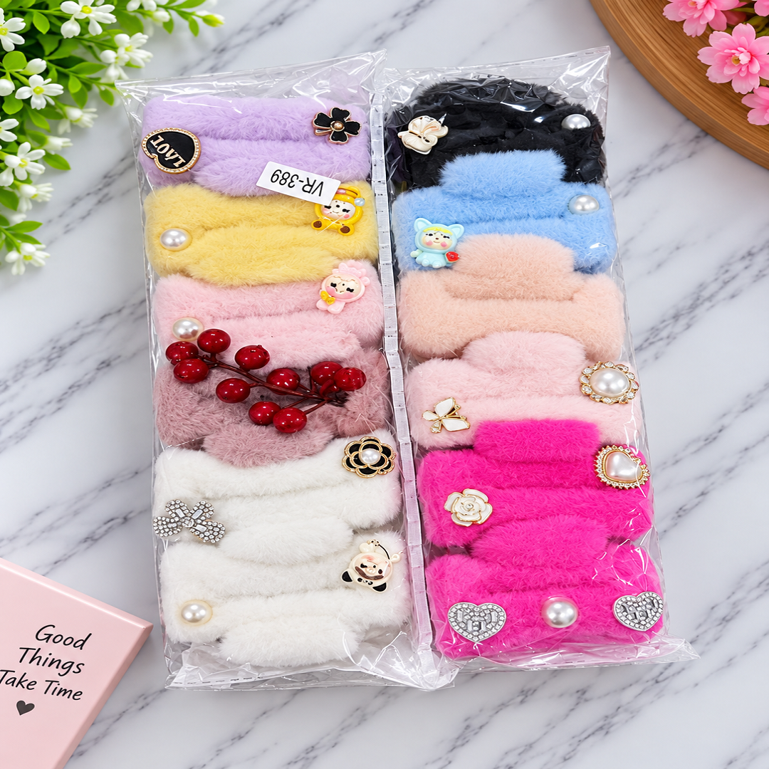 Fancy Fur Clutcher Hair Clips – 540 Per Dozen | 12 Pieces Pack