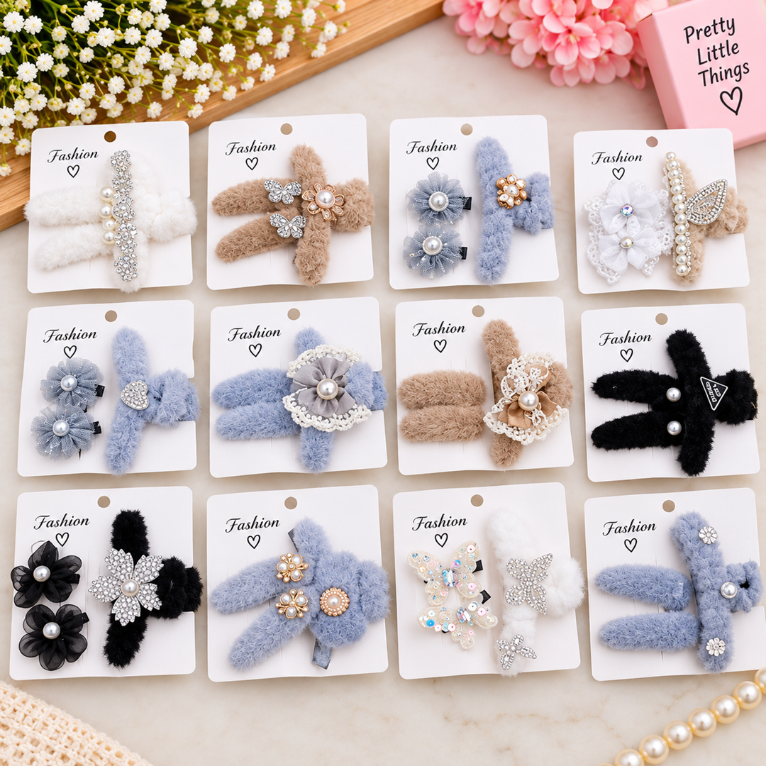 ✨ Fancy Fur Claw Clutcher with Pin – 3 Pcs Combo | ₹720 Per DozenSR005