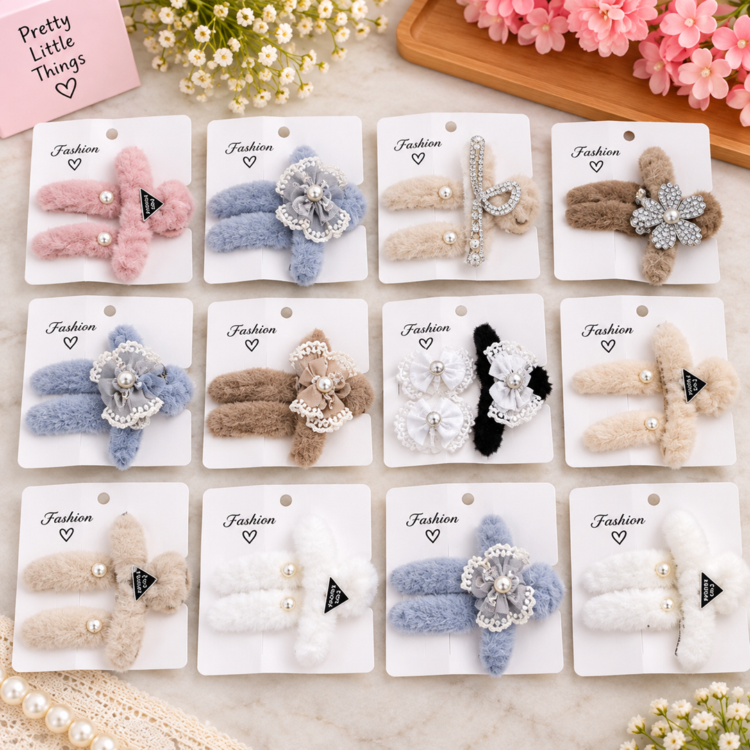 ✨ Fancy Fur Claw Clutcher with Pin – 3 Pcs Combo | ₹720 Per DozenSR003