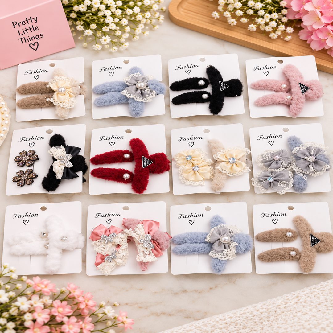 ✨ Fancy Fur Claw Clutcher with Pin – 3 Pcs Combo | ₹720 Per Dozen SR002