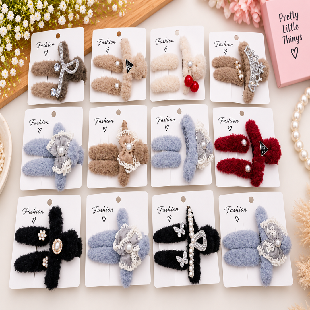 ✨ Fancy Fur Claw Clutcher with Pin – 3 Pcs Combo | ₹720 Per Dozen SR001