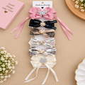 🎀 Designer Bow Hair Clip Combo Pack of 6 Pcs | Pearl & Butterfly Fancy Hair Accessories | Assorted Colours | Wholesale ₹240